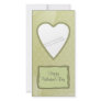 Romantic green heart design customized photo card