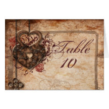 Romantic Hearts Wedding Seating Card
