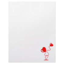 Romantic illustrations with two hearts customized letterhead