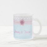Romantic Lace & Flower, Baby Blue & Pink Mugs