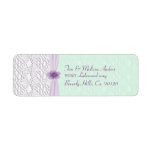 Romantic Lace & Flower, Lavender & Mint Green Return Address Label