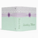Romantic Lace Flower Mint Green Lavender Wedding Vinyl Binder