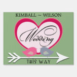 Romantic Love Birds Wedding Yard Sign