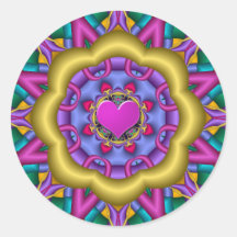 Romantic Mandala sticker with Heart