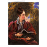 Romantic Painting of a Woman Reading in a Park cards