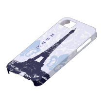 Romantic Paris in Blue Eiffel Tower Love! iPhone 5 Cover