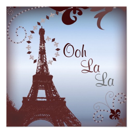 Romantic Paris Vintage Bridal Shower Invitation