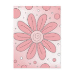 Romantic pink flower and dots post card