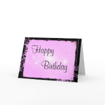 Romantic Pink Happy Birthday Greeting Card
