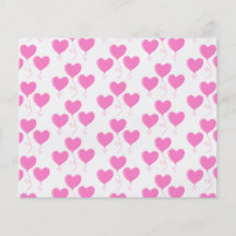 Romantic Pink Heart Balloons Pattern. Flyers