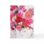 romantic pink roses happy birthday greeting card