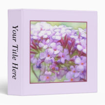Romantic Purple Butterfly Bush Flowers Binders