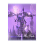 Romantic purple castle dream vintage wedding postcards