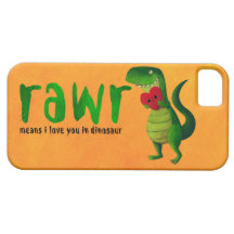 Romantic RAWR T-rex Dinosaur iPhone 5 Cover