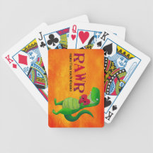 Romantic RAWR T-rex Dinosaur Poker Cards