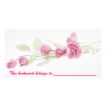 Romantic Red Rose Bookmark Photo Card