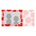 Romantic red rose pattern. On Pink. Photo Cards