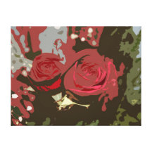 Romantic Red Roses Digital Art Wrapped Canvas Stretched Canvas Prints