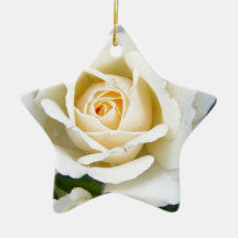 Romantic Rose Floral  Wedding Christmas Ornament