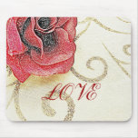 Romantic Rose Love Sketch Mousepad