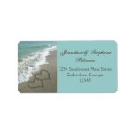 Romantic Sand Hearts Beach Address Label labels