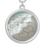 Romantic Sand Hearts on the Beach Personalized Custom Necklace