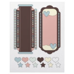 Romantic scrapbook tags and hearts personalized letterhead