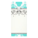 romantic tiff blue on white elegant damask custom rack card