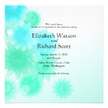 Romantic turquoise floral wedding invitation