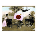 ROMANTIC VALENTINE LETTER ,RED WAX SEAL MONOGRAM POST CARDS