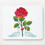 Romantic Valentine Swans Mouse Mats