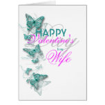 Romantic valentine's wife floral message cards