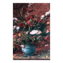 Romantic Vintage Flower Arrangement Custom Stationery