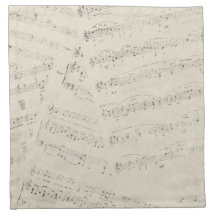 romantic Vintage musicnotes modern wedding Napkins