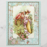 Romantic Vintage Regency Couple with Roses Flyers