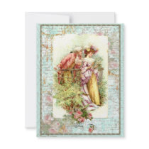 Romantic Vintage Regency Couple with Roses