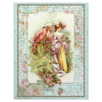 Romantic Vintage Regency Couple with Roses