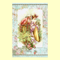 Romantic Vintage Regency Couple with Roses stationery