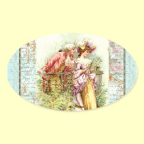 Romantic Vintage Regency Couple with Roses stickers