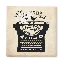 Romantic Vintage Typewriter STD Magnet