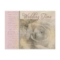 Romantic Vintage Wedding Rose Post Cards