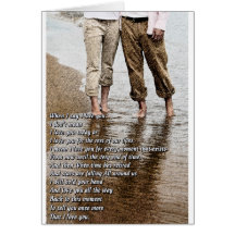 Romantic walk on the beach Card