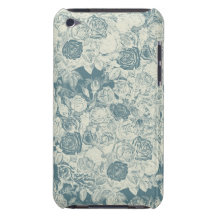 Romantic White and Blue Roses Barely There iPod Covers