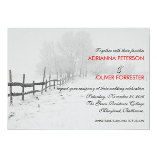 Romantic Winter Trees Landscape Snow Wedding 5x7 Paper Invitation Card Romantic Winter Trees Landscape Snow Wedding 5x7 Paper Invitation Card