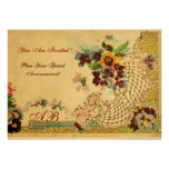 ROMANTICA  2 MONOGRAM , Antique Gold Metallic Personalized Invitation