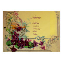 ROMANTICA 4 ,gold metallic  yellow violet purple Business Cards