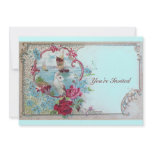 ROMANTICA,Elegant Classy Wedding Party, pink blue invitations
