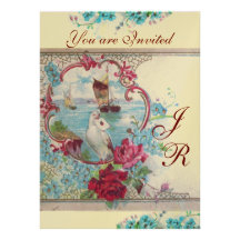 ROMANTİCA  MONOGRAM White Champagne Metallic paper Announcements