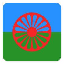 Romany gypsy flag square sticker