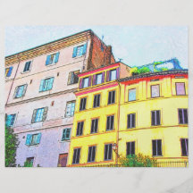 Rome architecture drawing custom flyer